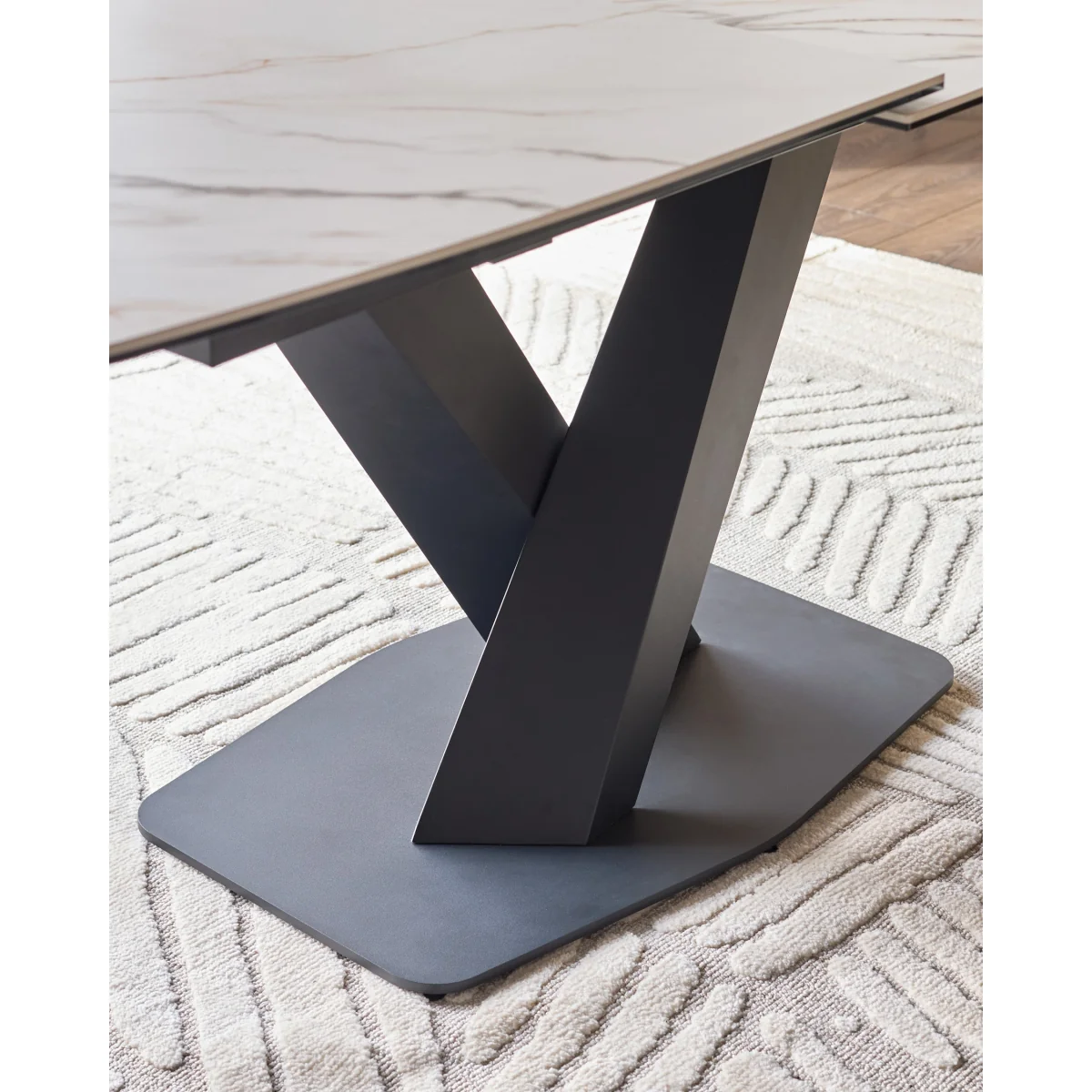 Carter natural ceramic 6-8 seater extending dining table – image 10