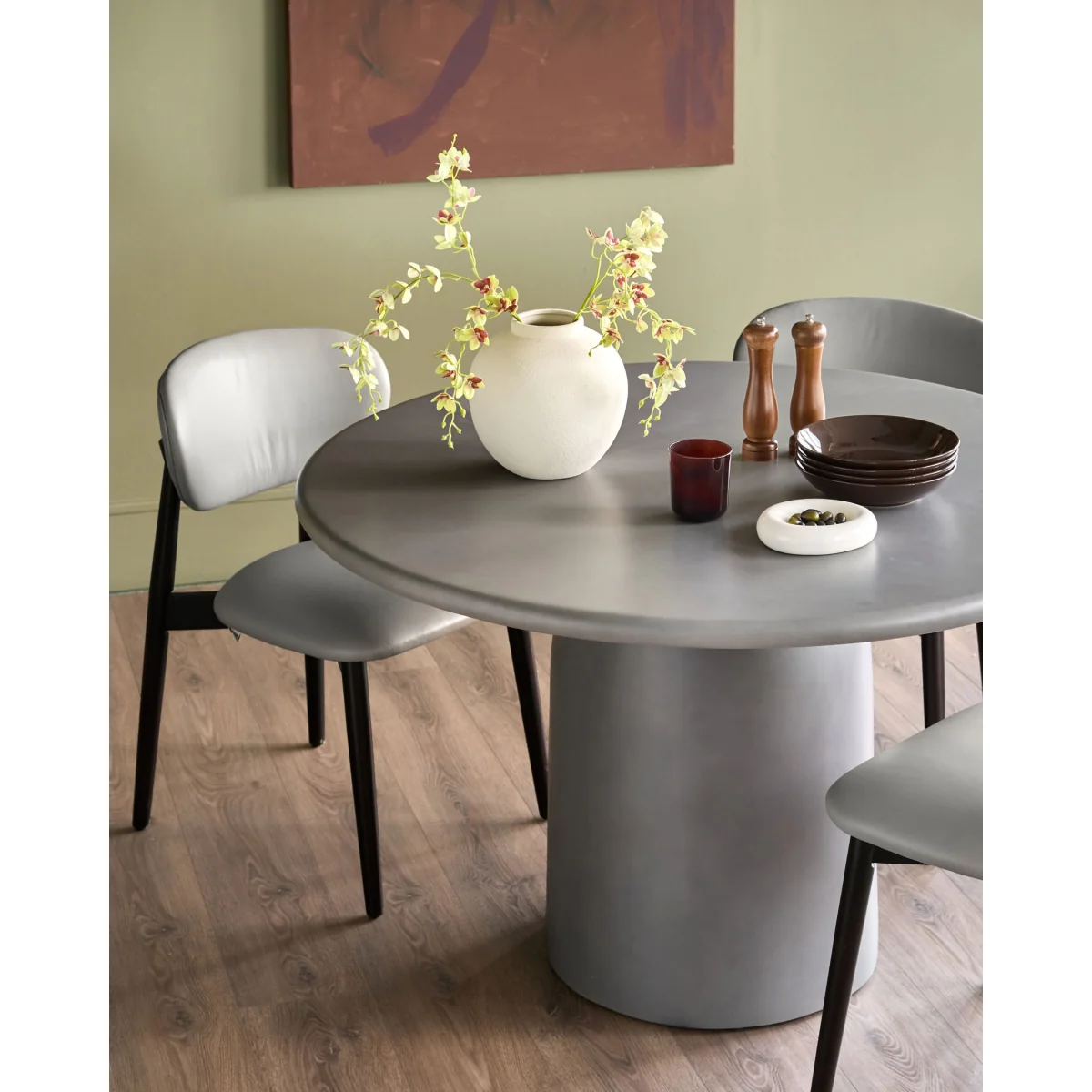 Tesso dark grey 4 seater dining table – image 5