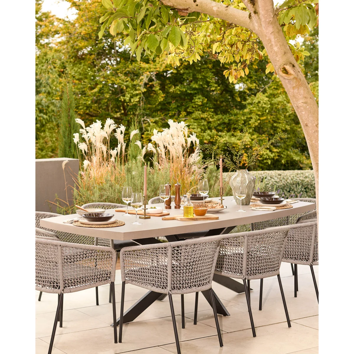 Donato dark grey 10 seater dining table – image 11