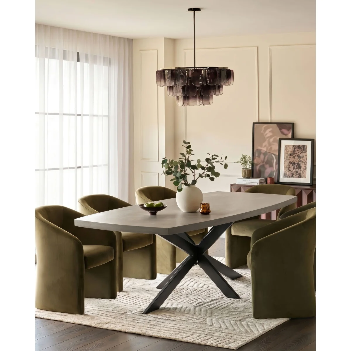 Donato dark grey 10 seater dining table – image 3