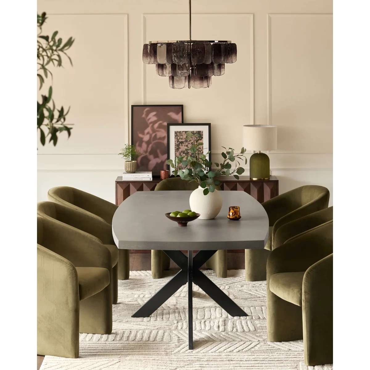 Donato dark grey 10 seater dining table – image 6
