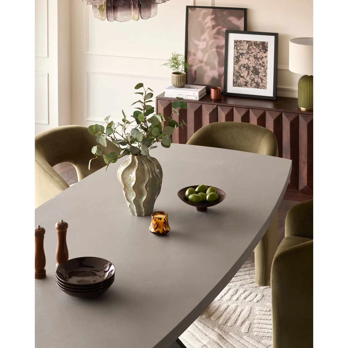 Donato dark grey 10 seater dining table – image 8