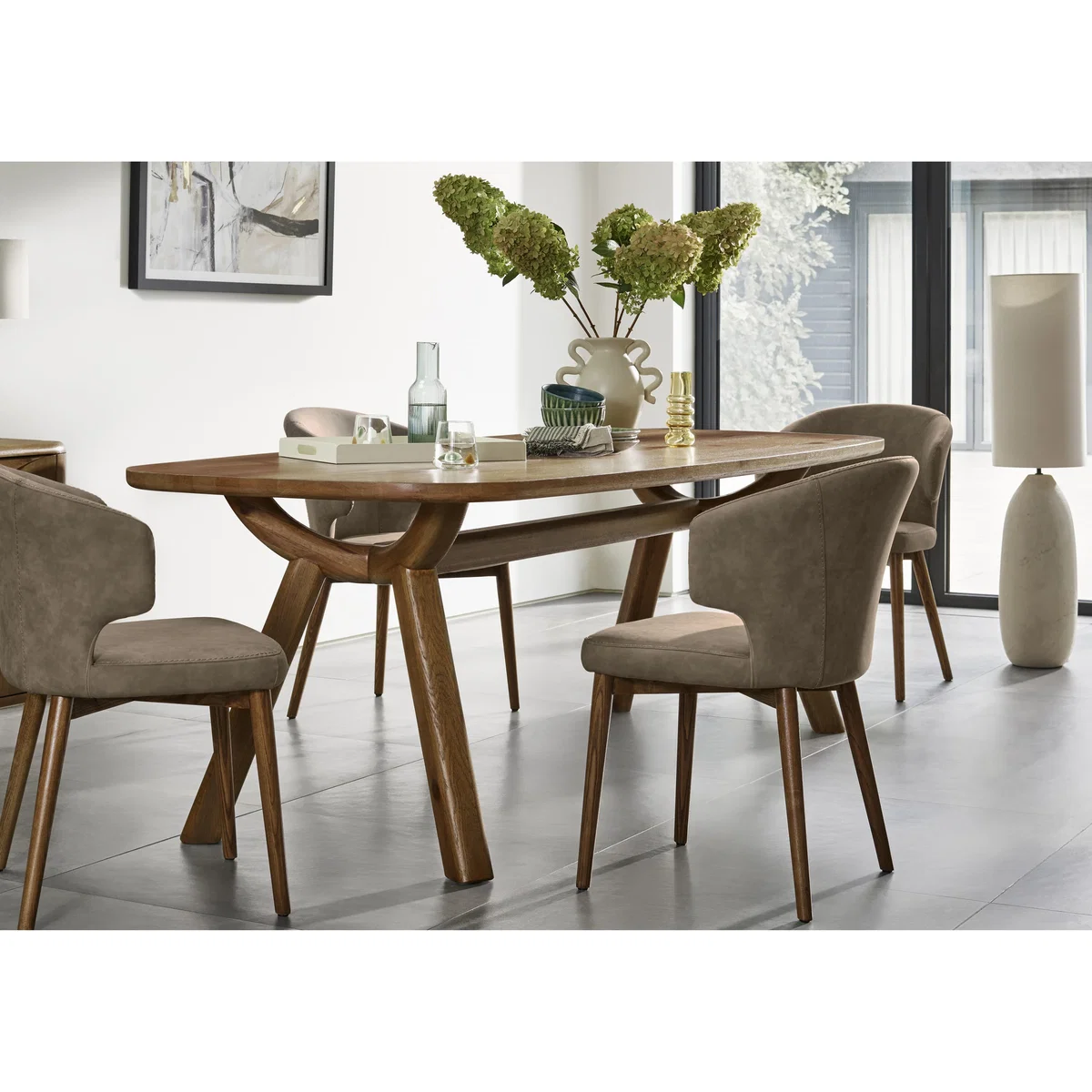 Pien Boat Shaped Oak Fixed Dining Table - 200-cm - In Time for Christmas – image 2
