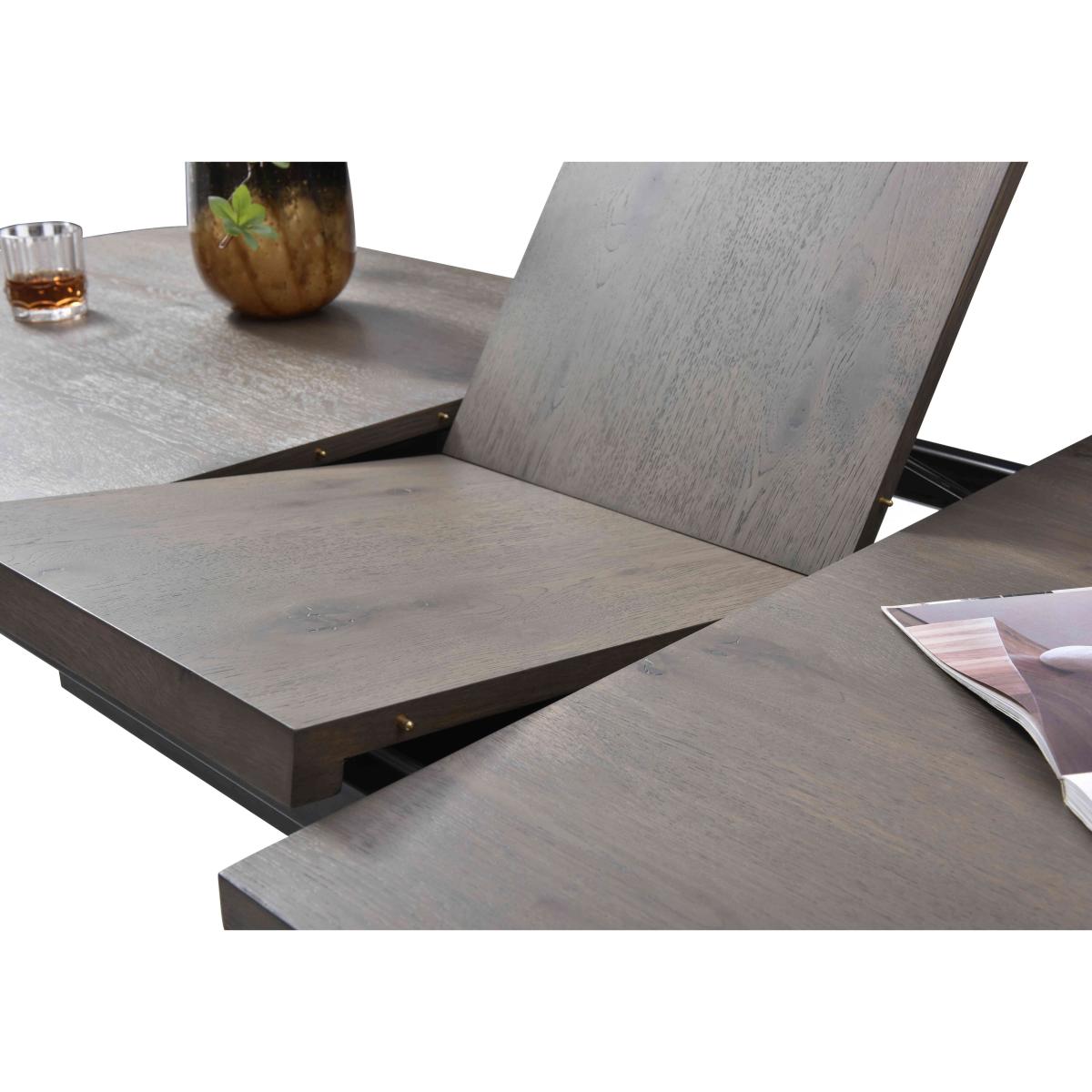 Jai Large Extending Dining table with 2 Dark Grey, 2 Rust and 2 Silver Swivel Chairs – image 5