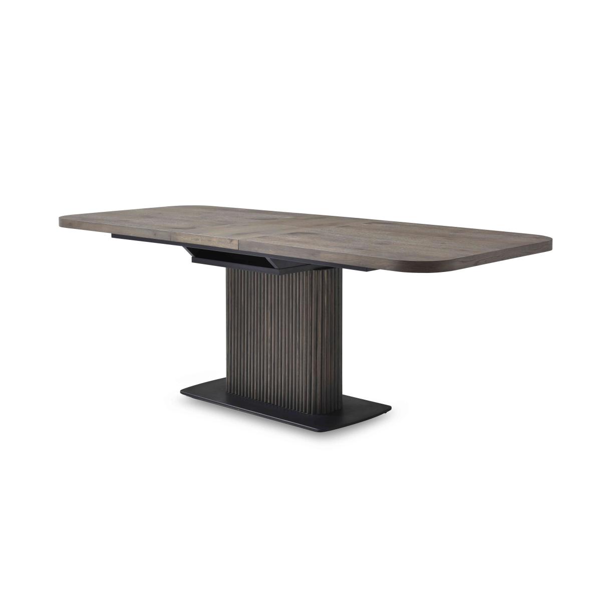 Jai Large Extending Dining table with 2 Dark Grey, 2 Rust and 2 Silver Swivel Chairs – image 8