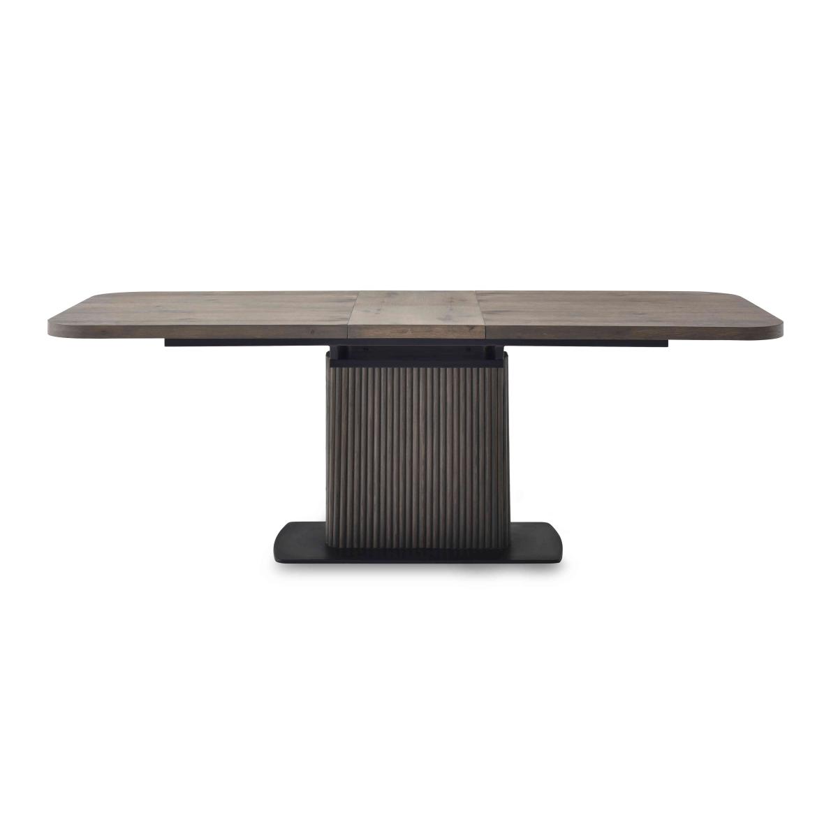 Jai Large Extending Dining table with 2 Dark Grey, 2 Rust and 2 Silver Swivel Chairs – image 9