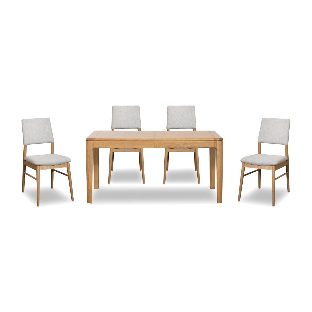 G Plan - Maddison Extending Dining Table with 4 Open Back Chairs – image 1