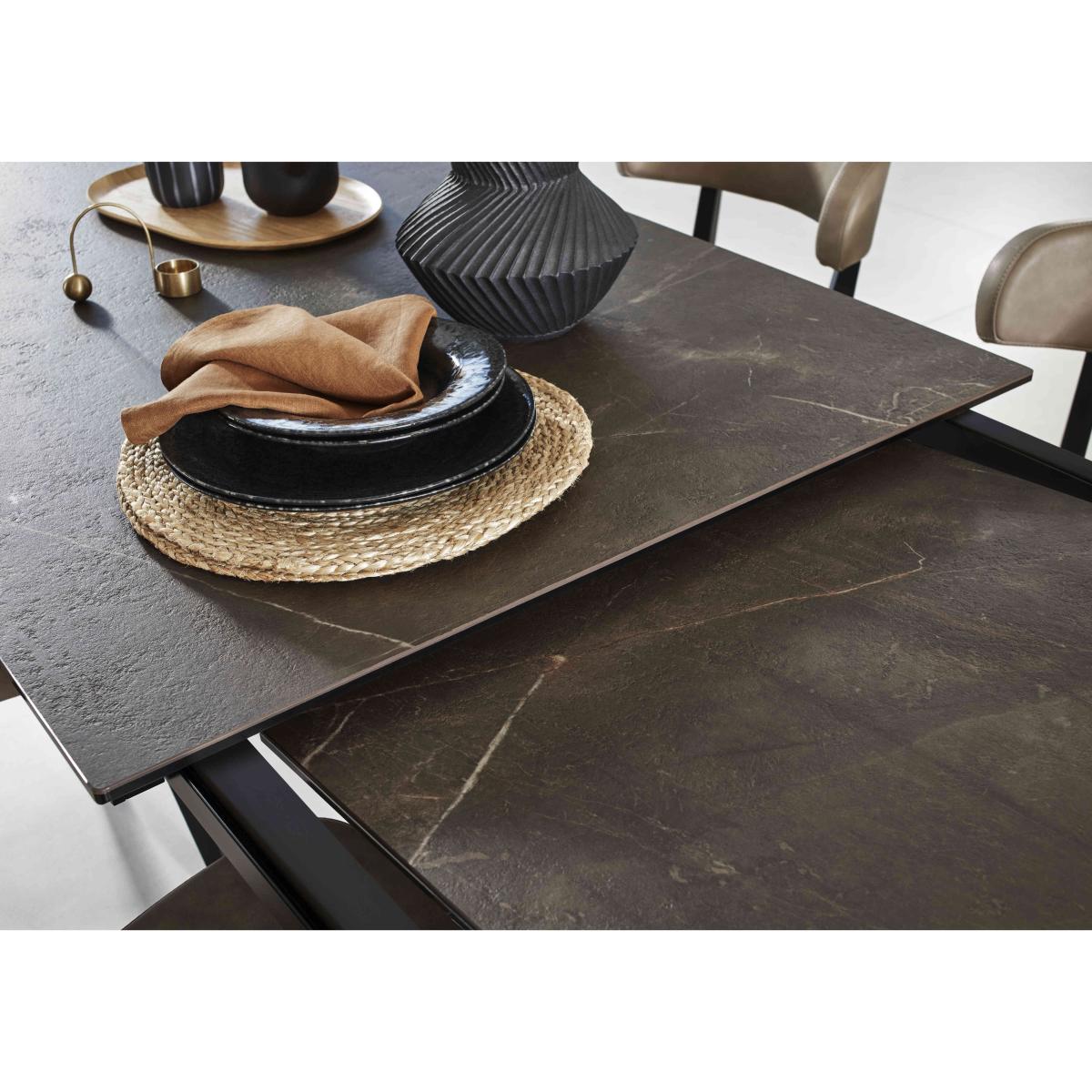 Connubia - Rosa 130cm Small Extending Dining Table with Bronze Ceramic Top and Graphite Wooden Legs and 4 Siren Chairs - Desert – image 4