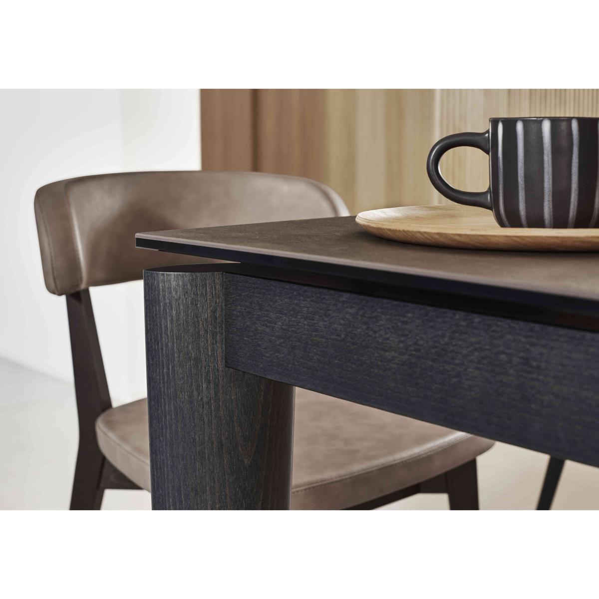 Connubia - Rosa 130cm Small Extending Dining Table with Bronze Ceramic Top and Graphite Wooden Legs and 4 Siren Chairs - Desert – image 5