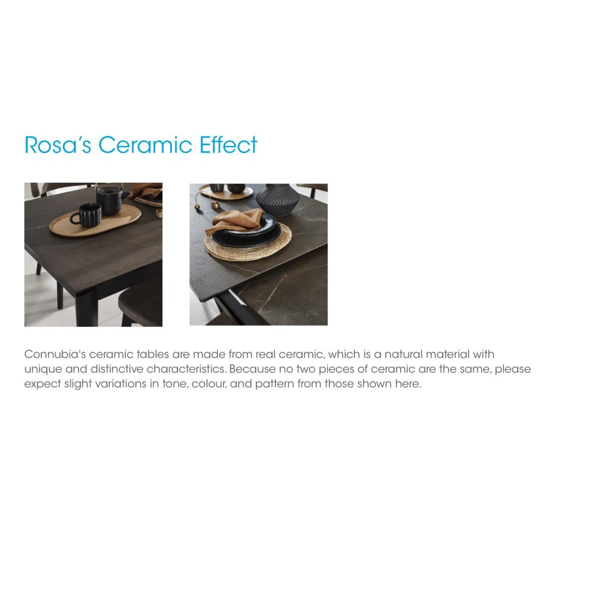 Connubia - Rosa 130cm Small Extending Dining Table with Bronze Ceramic Top and Graphite Wooden Legs and 4 Siren Chairs - Desert – image 10