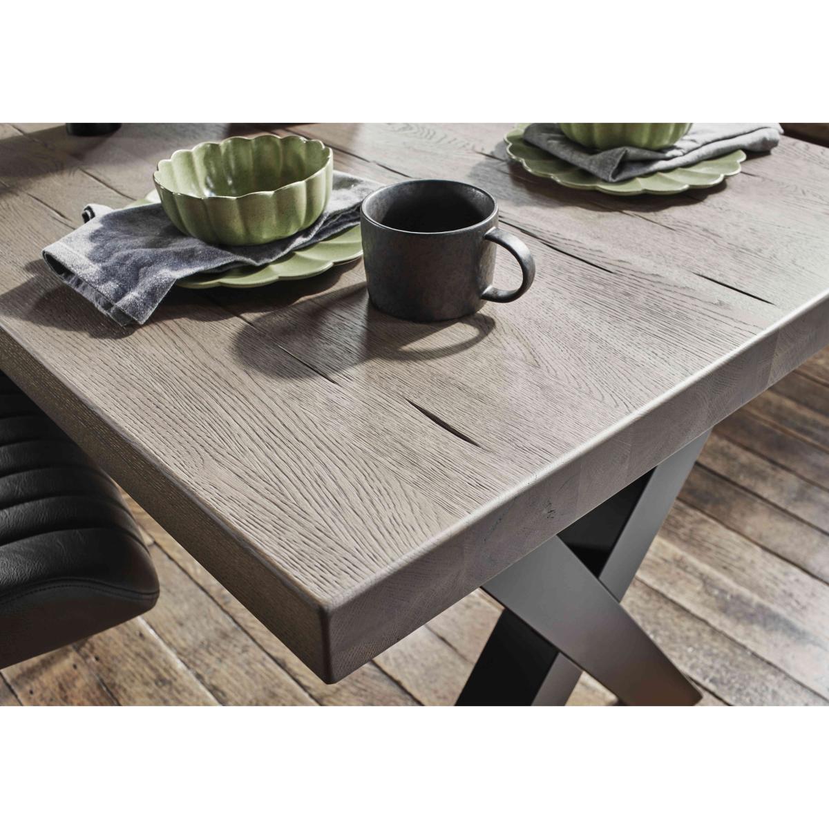 Bodahl - Compact Terra Straight Edge Dining Table with 6 Cognac Swivel Chairs - White Wash – image 2