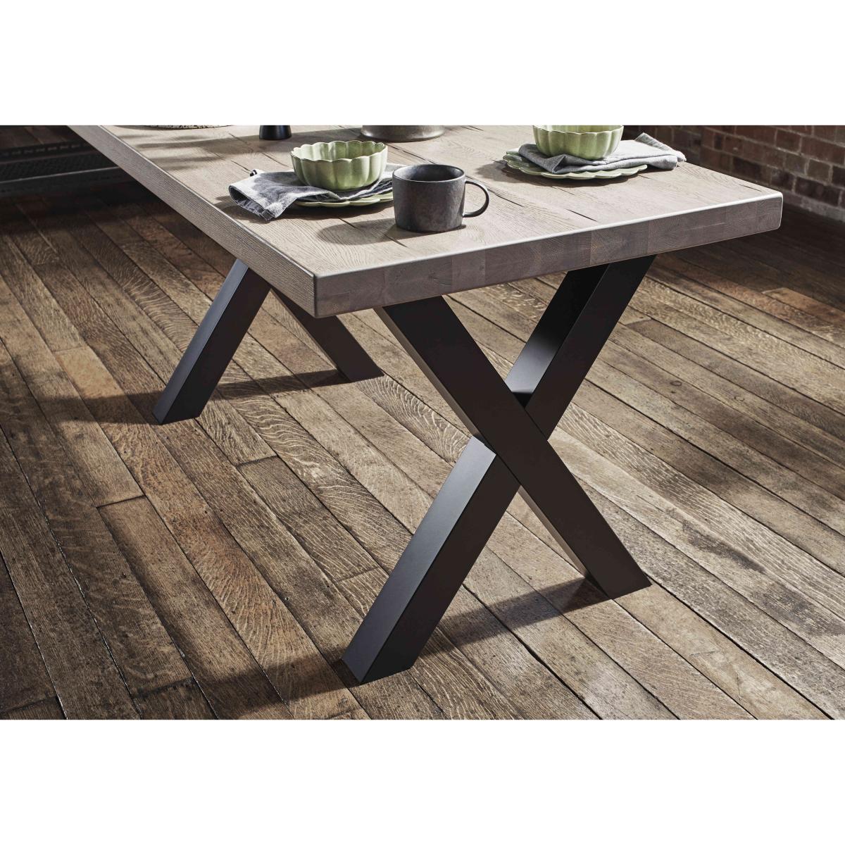Bodahl - Compact Terra Straight Edge Dining Table with 6 Cognac Swivel Chairs - White Wash – image 3
