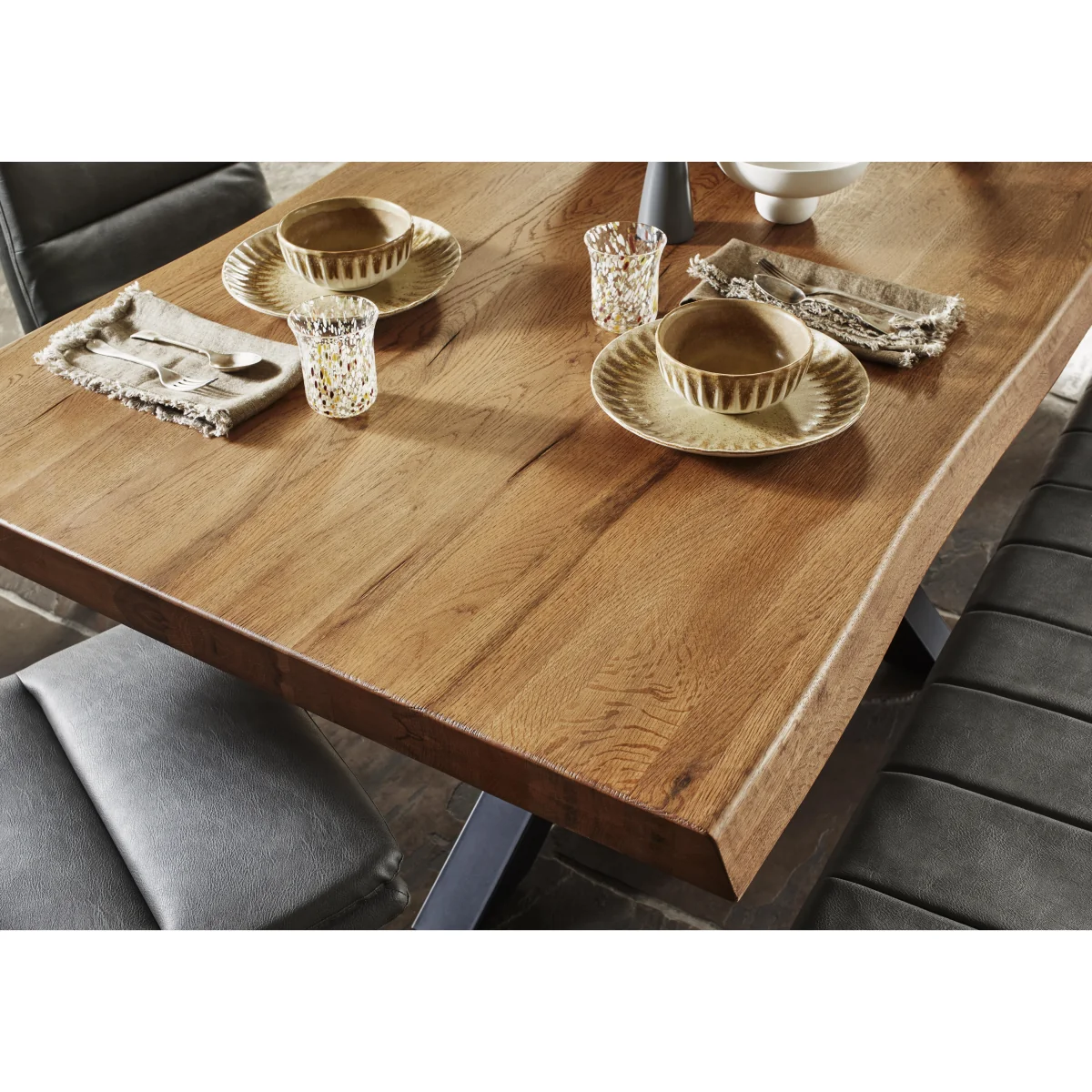 Bodahl - Njord Raw Edge Dining Table with Metal Star Base - 280-cm - Vintage Grey – image 3