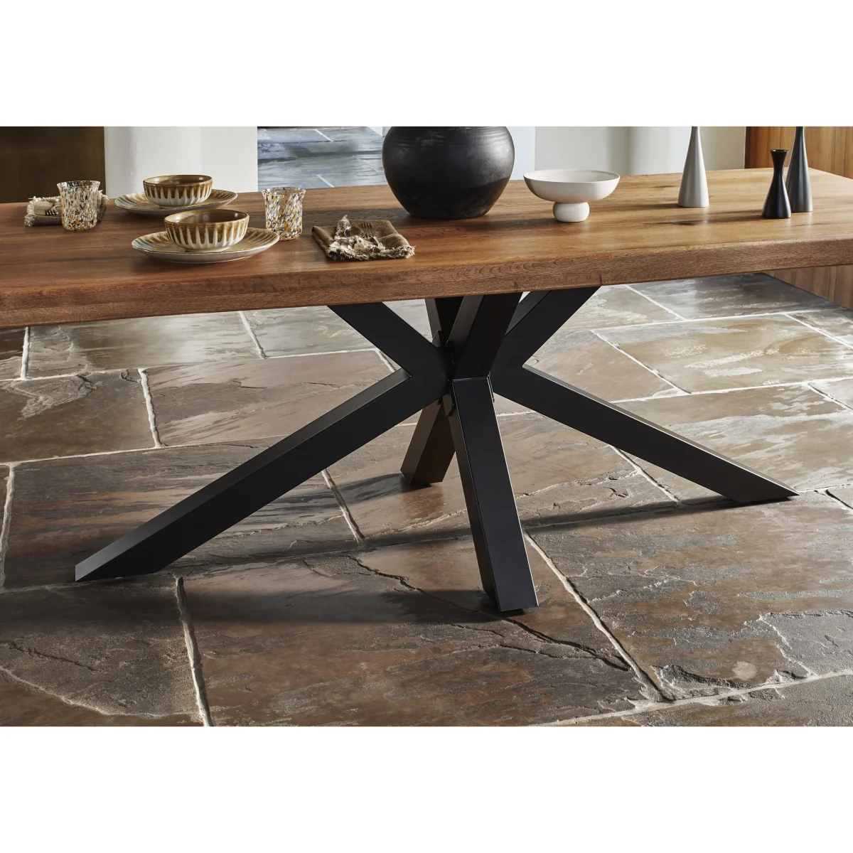 Bodahl - Njord Raw Edge Dining Table with Metal Star Base - 280-cm - Vintage Grey – image 4