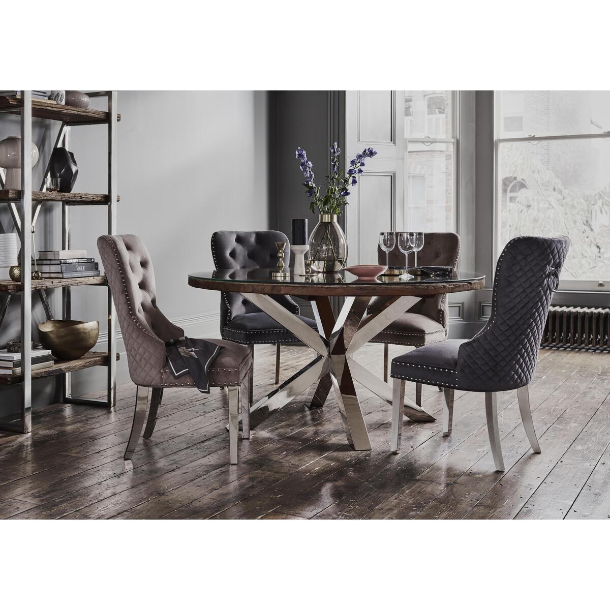 Chennai Round Dining Table - 150-cm - Brown – image 4