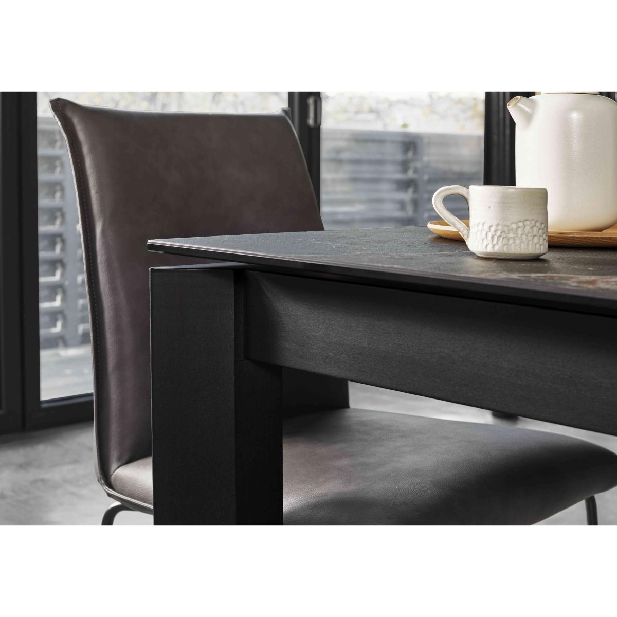 Connubia - Viola 220cm Extra Large Extending Dining Table with Calacatta Ceramic Top and Graphite Wooden Legs and 4 Maya Chairs – image 4