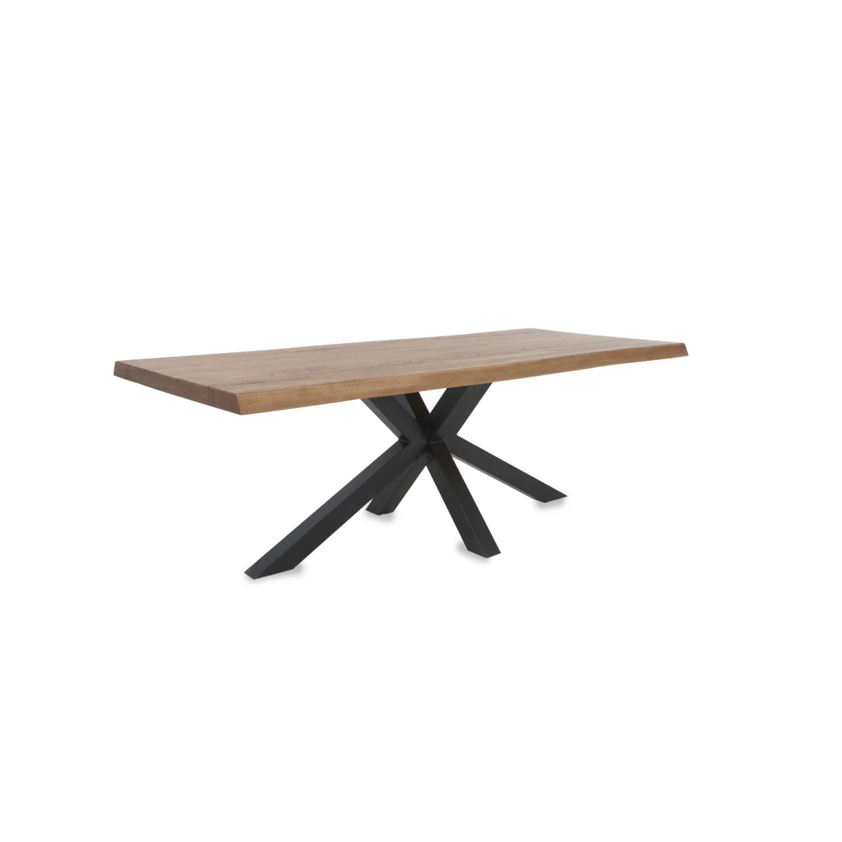 Bodahl - Njord Raw Edge Dining Table with Metal Star Base and 6 Anthracite Fabric Swivel Chairs - 240-cm - Old Bassano – image 7