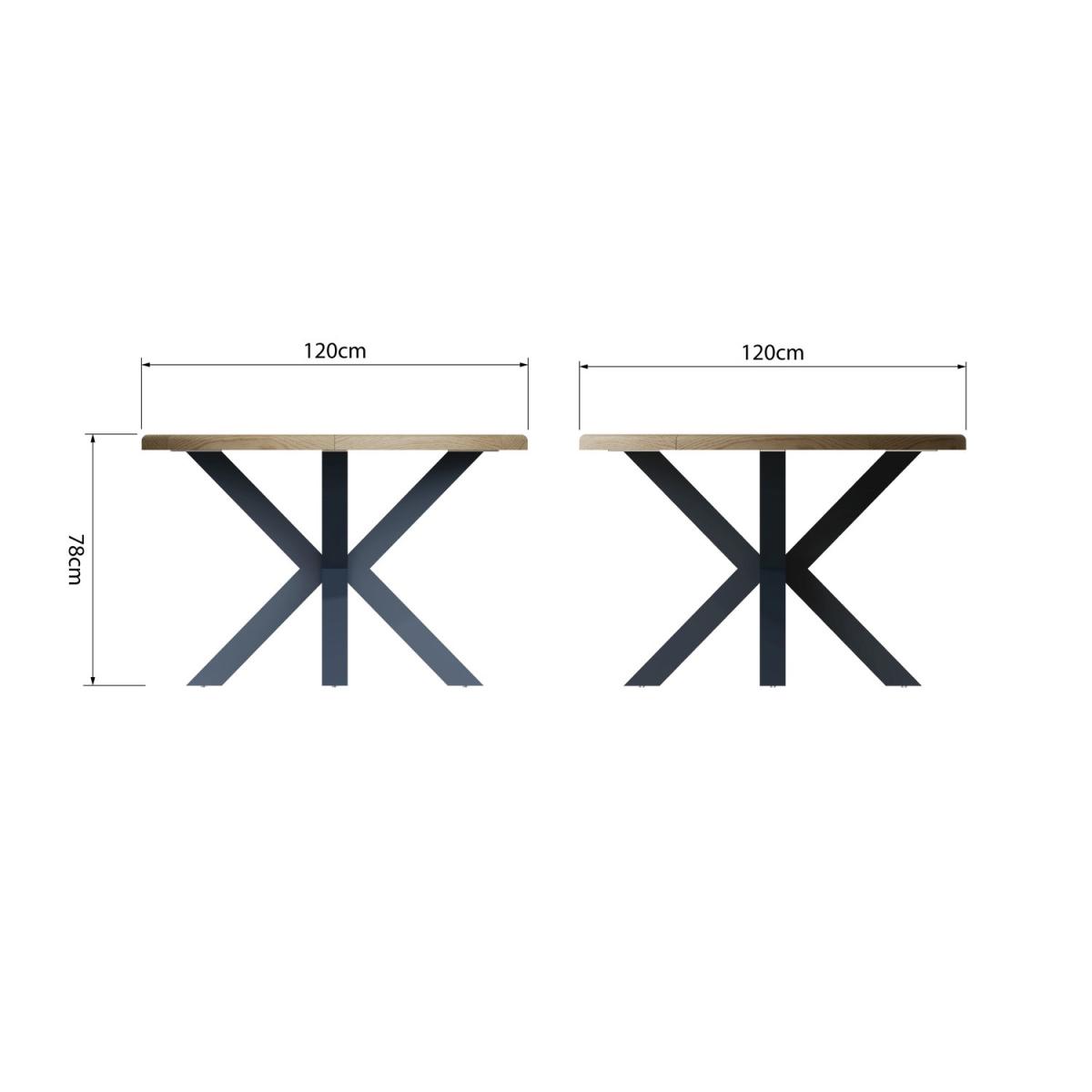 Oak & Blue Small Round Dining Table 120cm – image 6