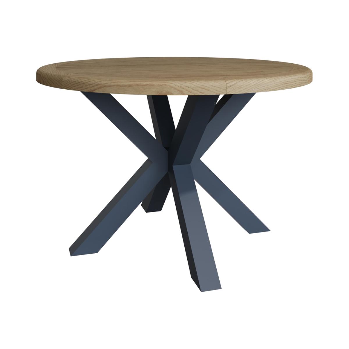 Oak & Blue Small Round Dining Table 120cm – image 1