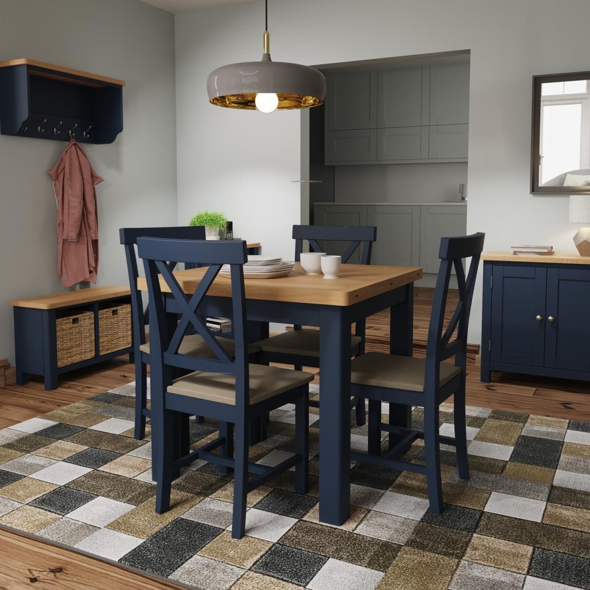 Navy & Oak Extendable Dining Table - Pegasus – image 5