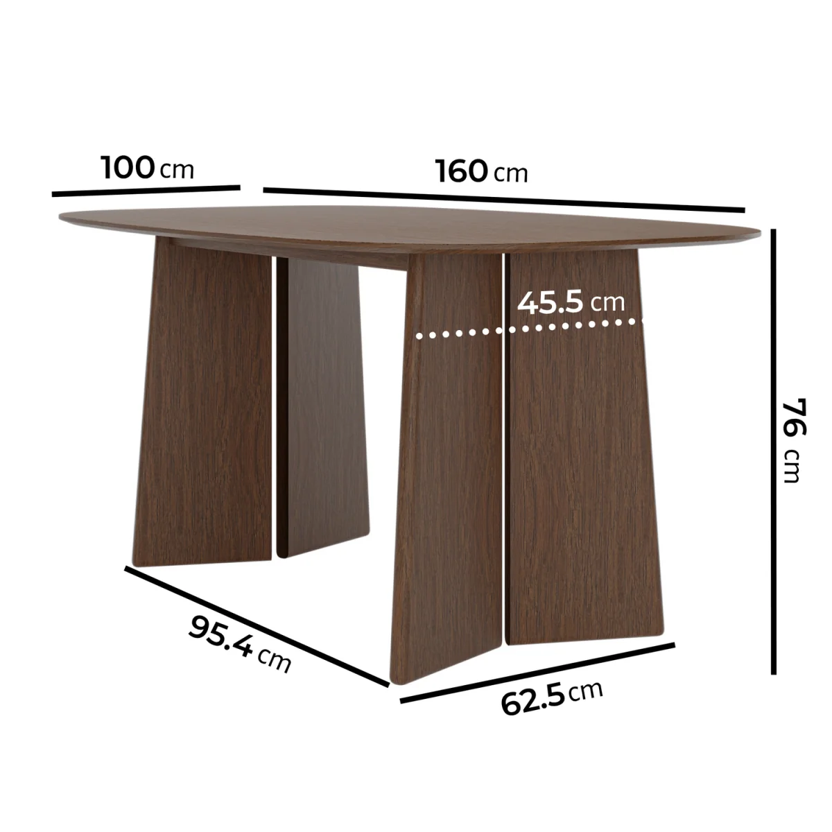 Rectangular Walnut Dining Table - Seats 4 - 6 - Rivo – image 2