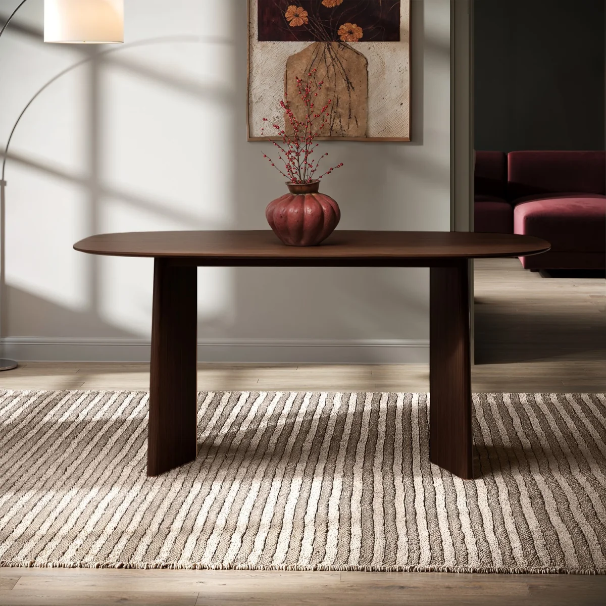 Rectangular Walnut Dining Table - Seats 4 - 6 - Rivo – image 5