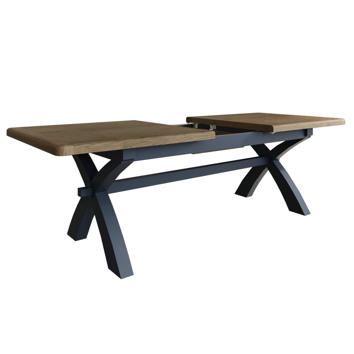 Navy & Oak Extending Dining Table - Seats 8 - Pegasus – image 4