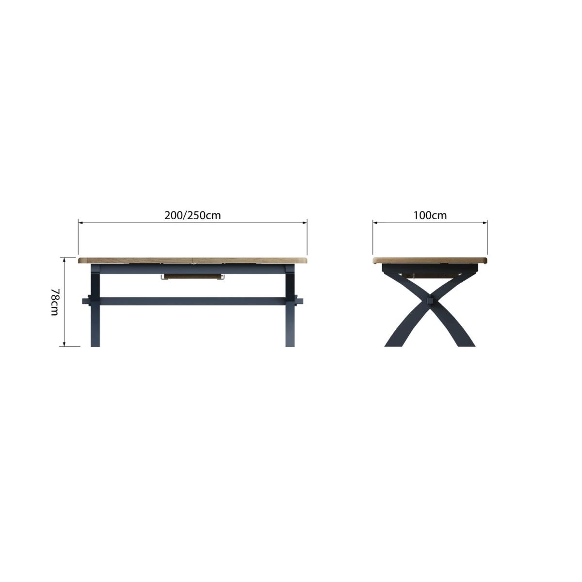 Navy & Oak Extending Dining Table - Seats 8 - Pegasus – image 9