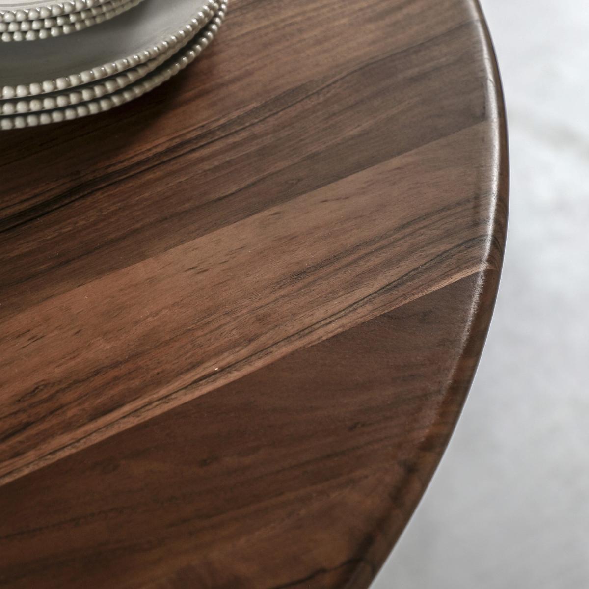 Round Wooden Dining Table with 3 legs seats 4 - Borden – image 3