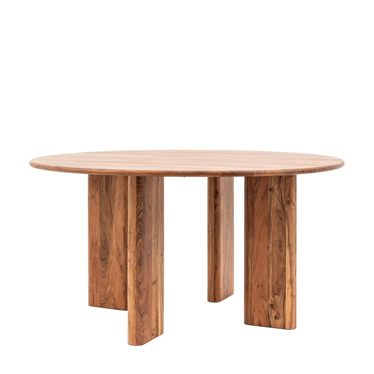 Round Wooden Dining Table with 3 legs seats 4 - Borden – image 4