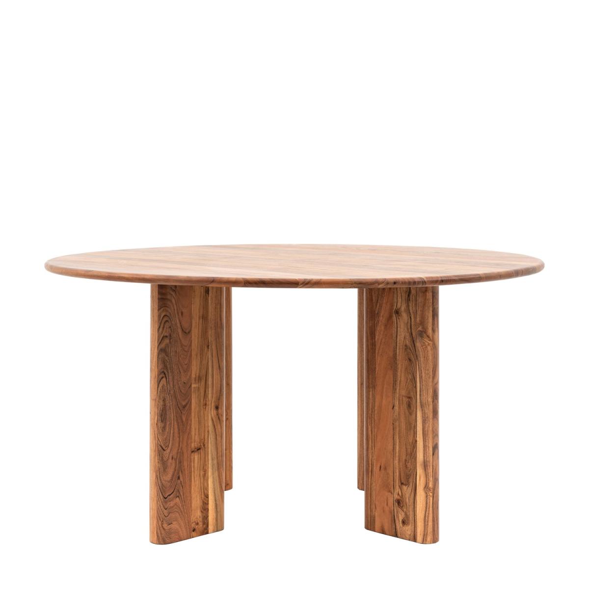 Round Wooden Dining Table with 3 legs seats 4 - Borden – image 5