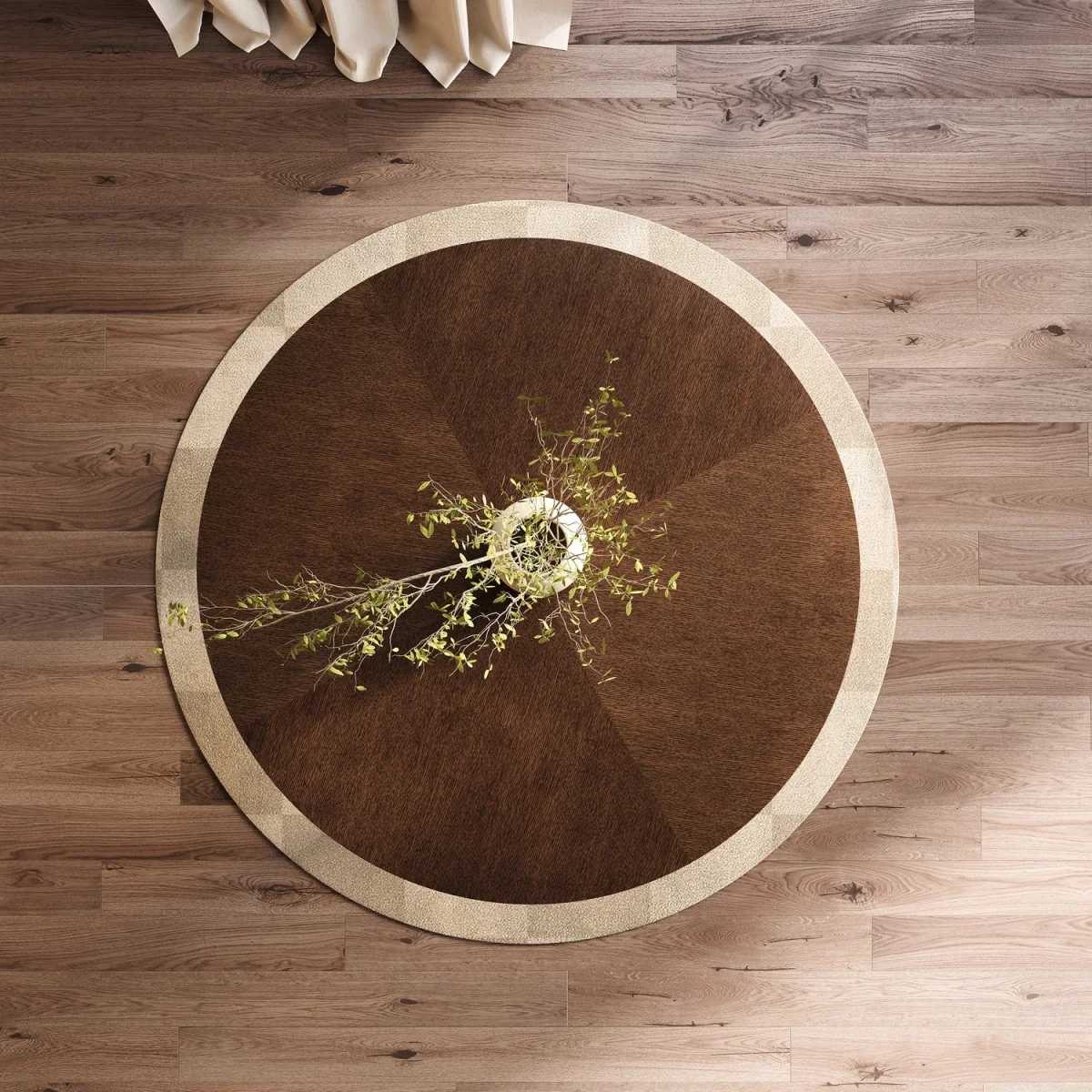 Round Walnut Dining Table with Flared Legs - Seats 4 - Hana – image 2