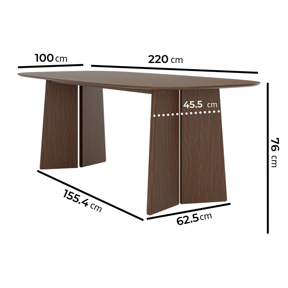 Large Rectangular Walnut Dining Table - Seats 6 - 8 - Rivo – image 2