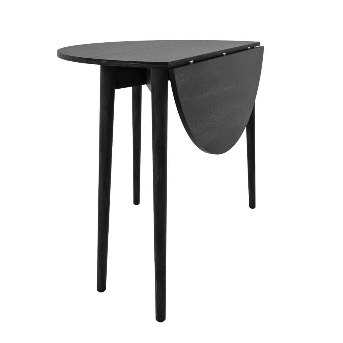 Round Black Folding Drop Leaf Dining Table - Seats 4 - Rudy – image 2