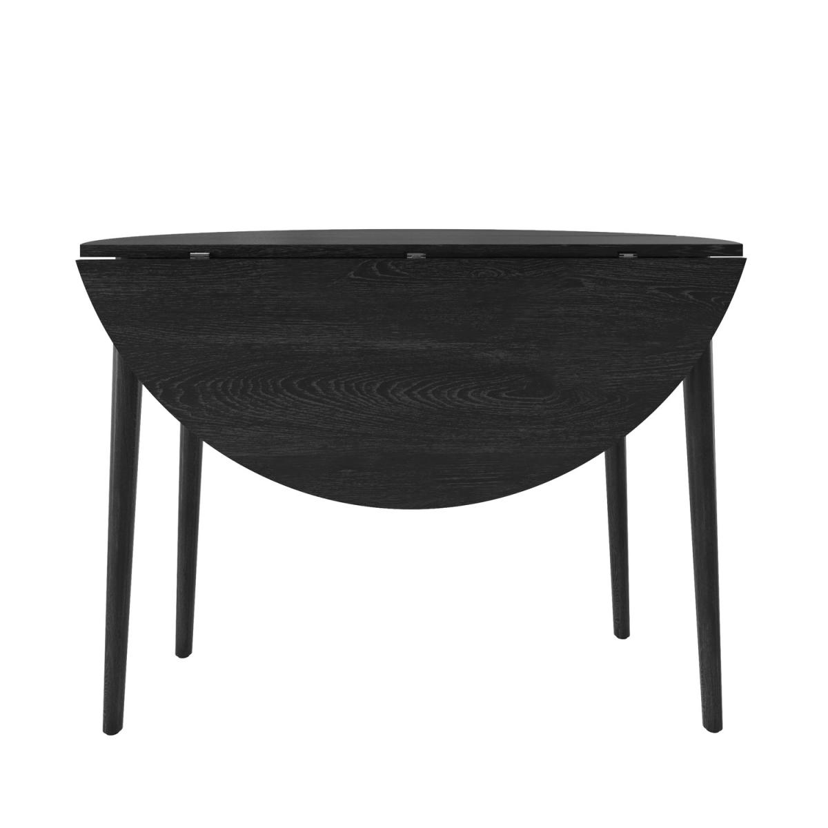 Round Black Folding Drop Leaf Dining Table - Seats 4 - Rudy – image 4