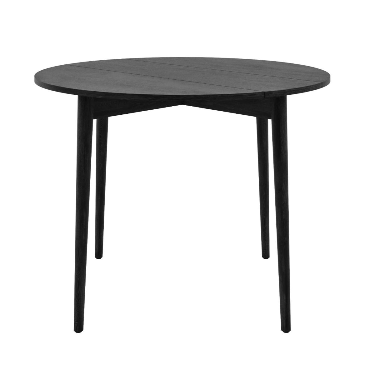 Round Black Folding Drop Leaf Dining Table - Seats 4 - Rudy – image 5