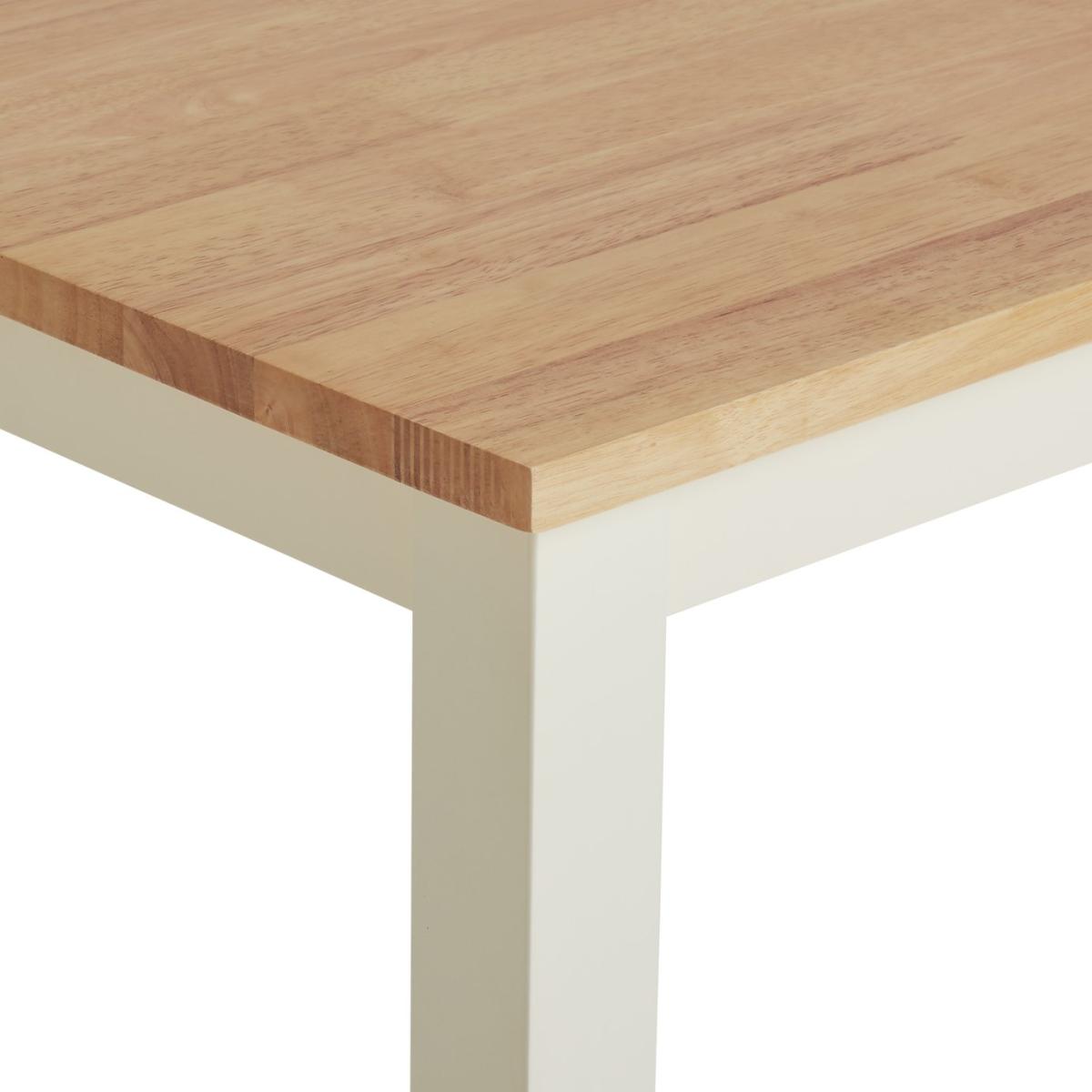 Habitat Chicago Solid Wood 4 Seater Dining Table - Cream – image 6