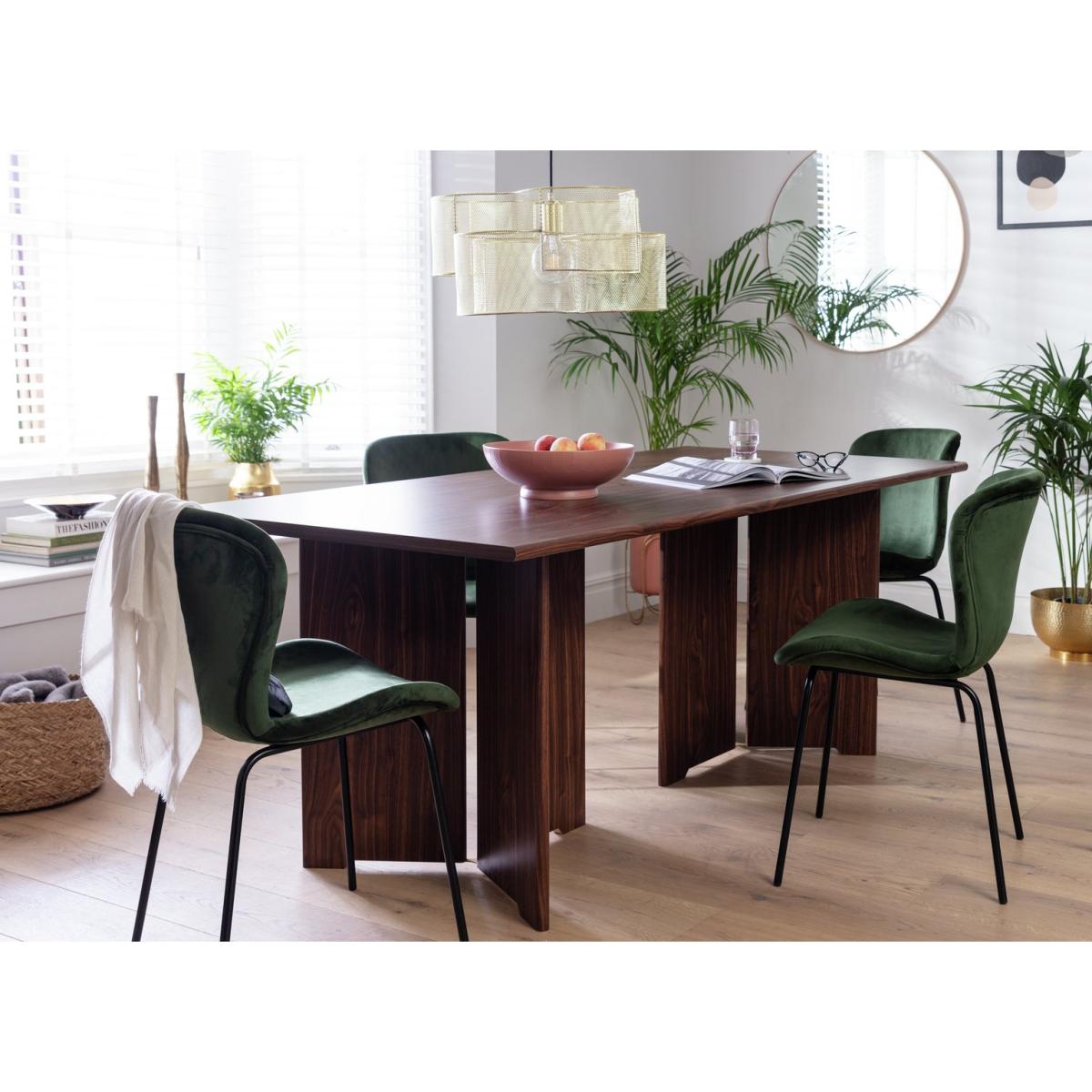 Habitat Frazer Wood Effect Dining Table & 4 Green Chairs – image 3