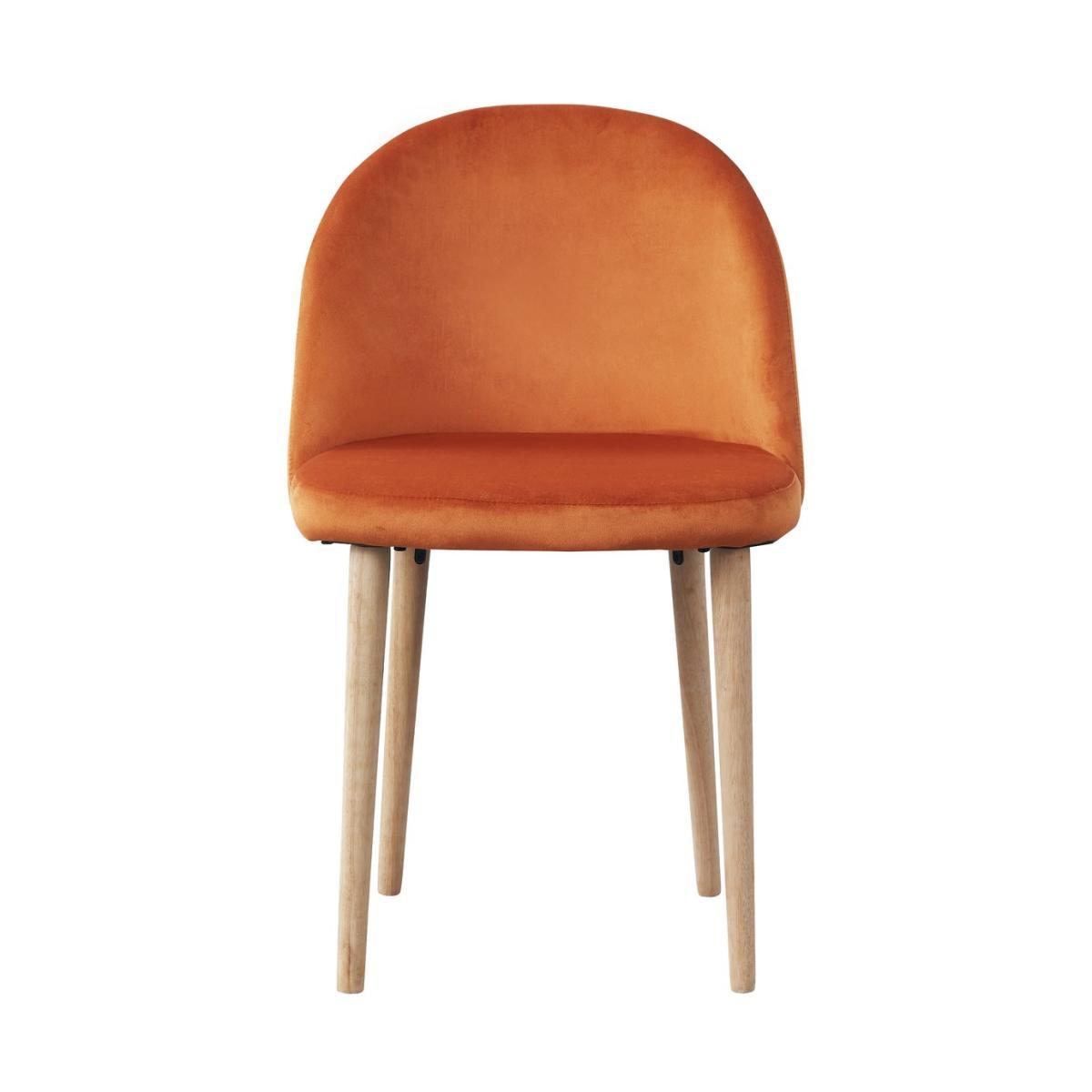 Habitat Skandi Solid Wood Dining Table & 4 Orange Chairs – image 2