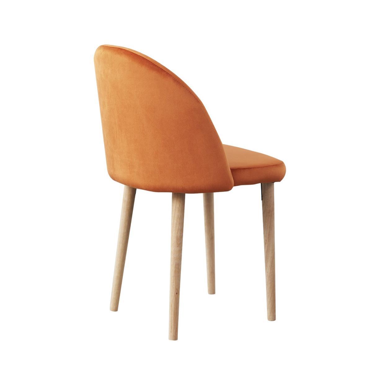 Habitat Skandi Solid Wood Dining Table & 4 Orange Chairs – image 4
