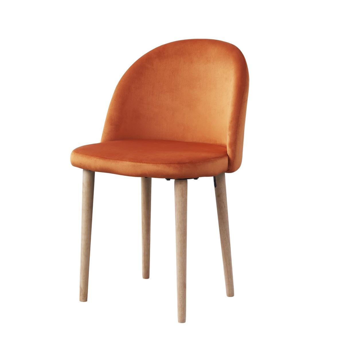 Habitat Skandi Solid Wood Dining Table & 4 Orange Chairs – image 8