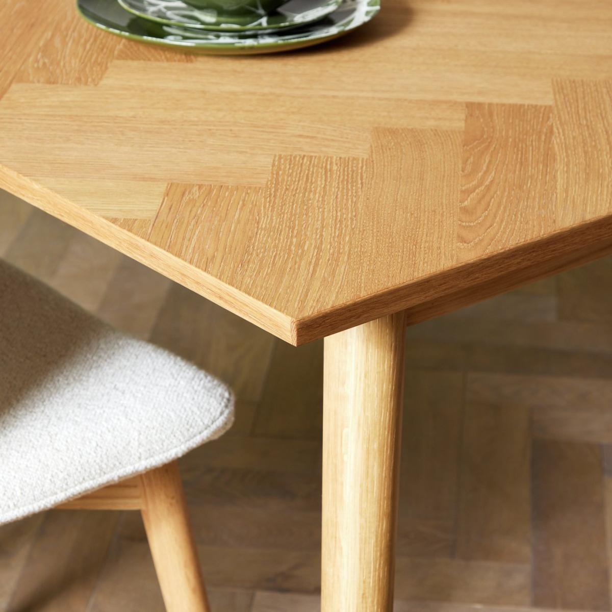 Habitat Dorney Herringbone Oak Veneer 6 Seater Dining Table – image 2