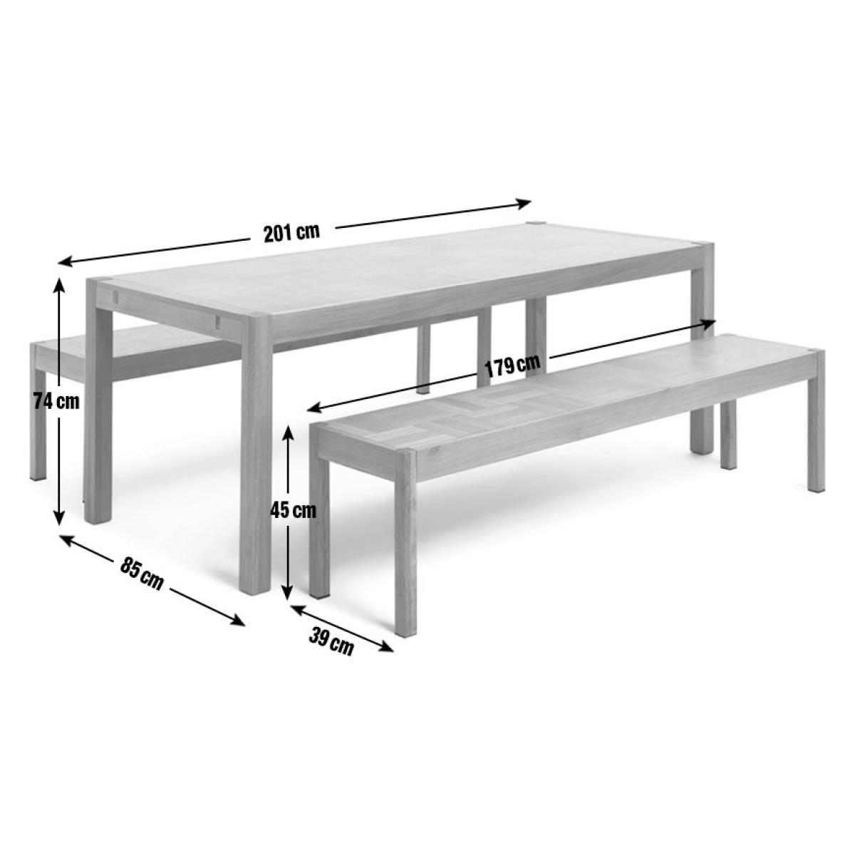 Habitat Laurie Oak Dining Table & 2 Oak Benches – image 4