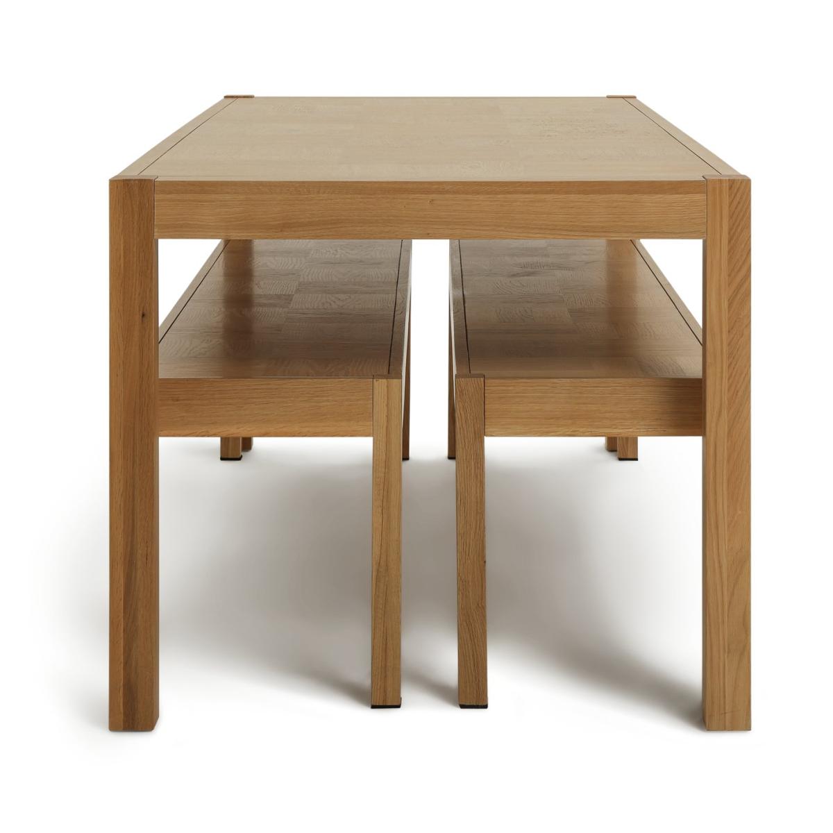 Habitat Laurie Oak Dining Table & 2 Oak Benches – image 6