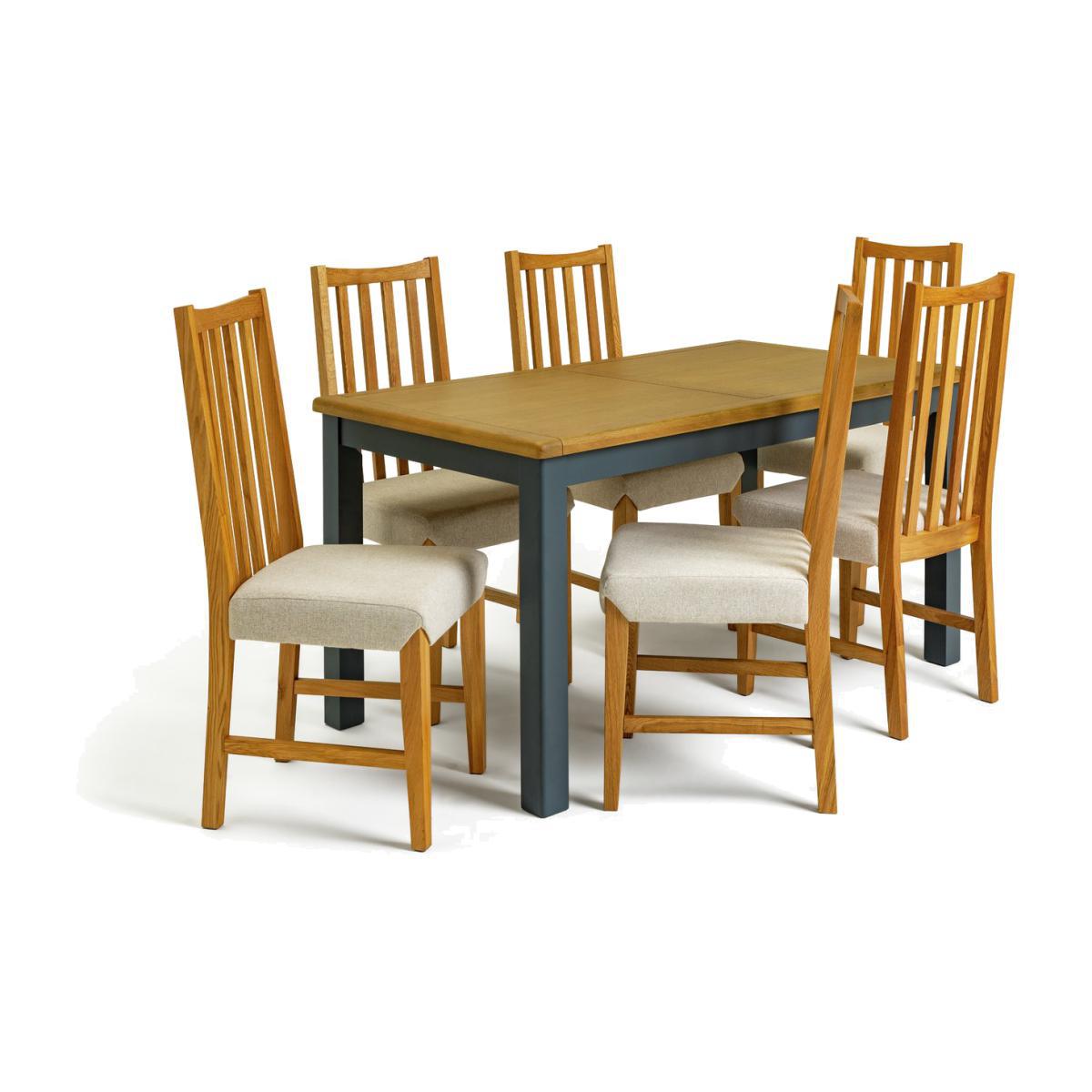 Habitat Kent Wood Veneer Dining table & 6 Rosmond Oak Chairs – image 1