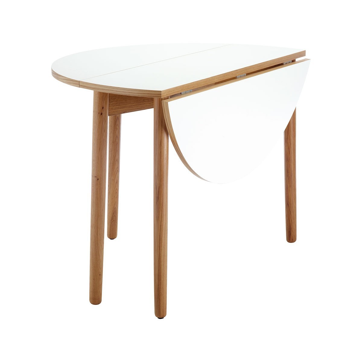 SUKI 2-4 seat white folding round dining table – image 2