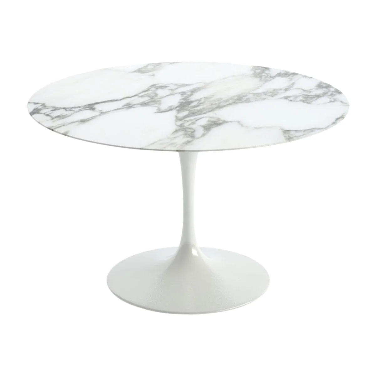 Knoll Saarinen Dining Table with White Base in Arabescato 120cm – image 1