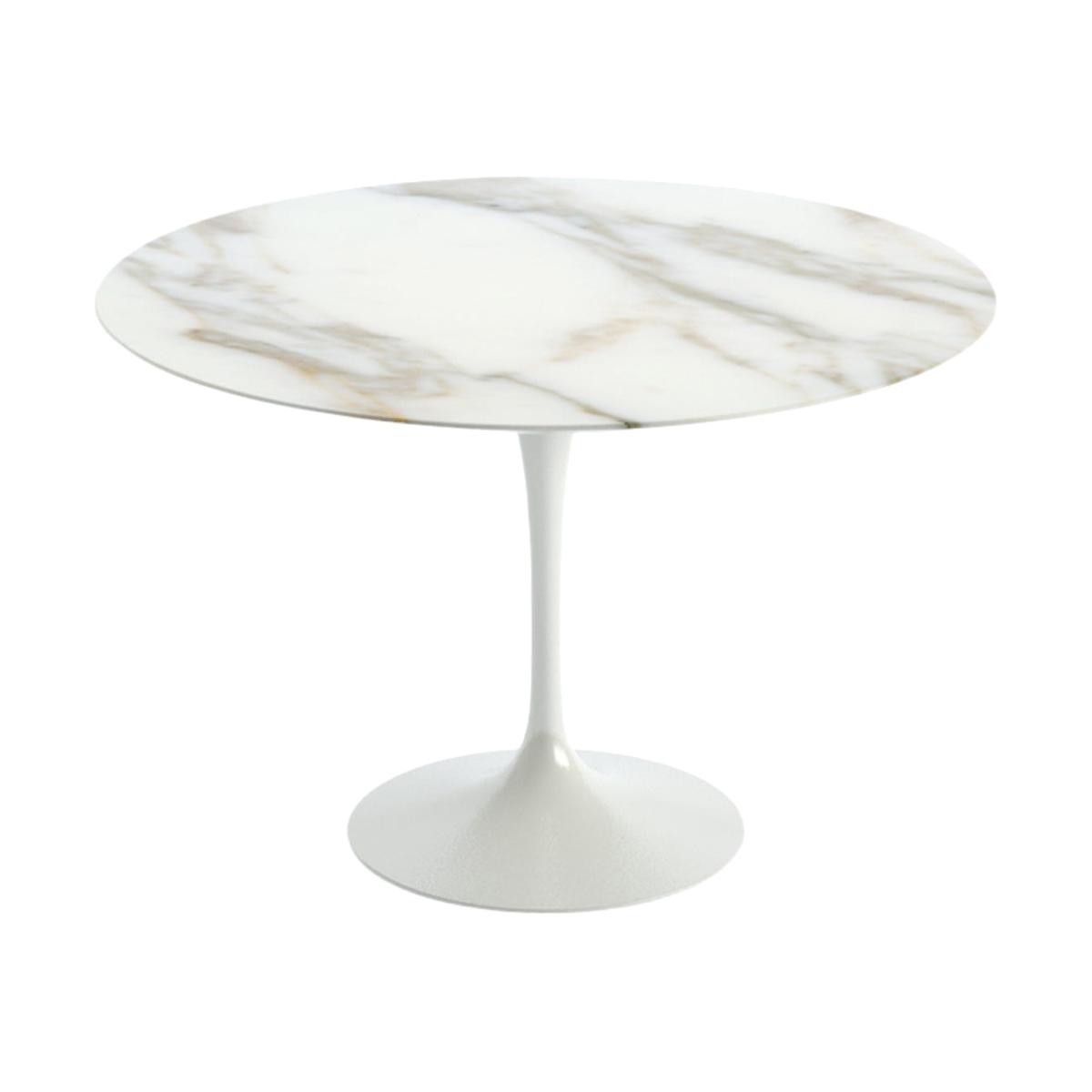 Knoll Saarinen Dining Table with White Base in Calacatta 107cm – image 1
