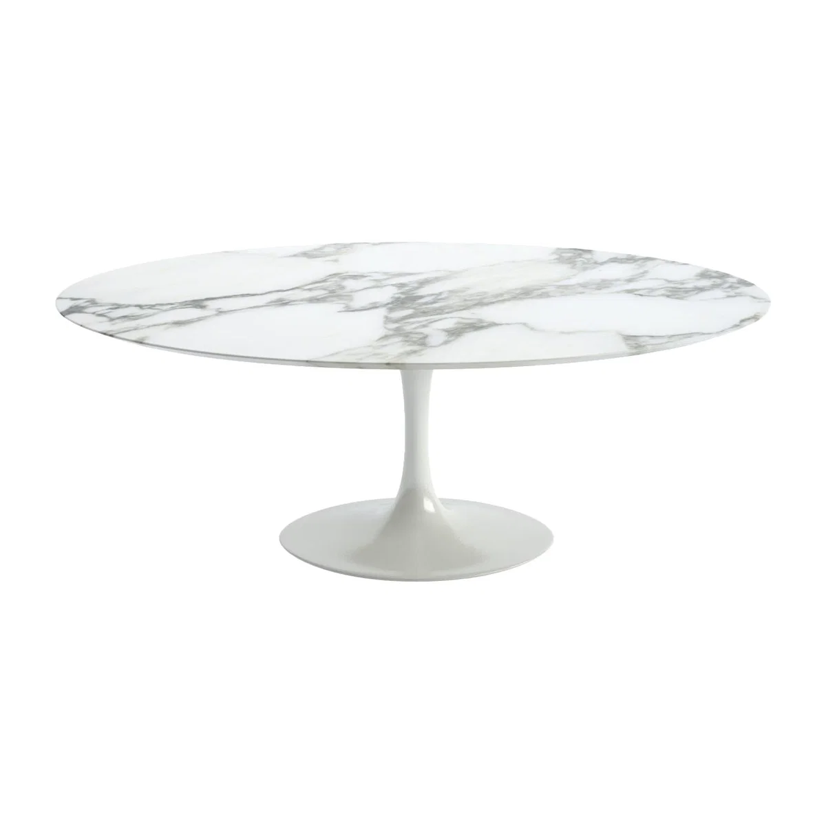 Knoll Saarinen Dining Table with White Base in Arabescato 198cm – image 1