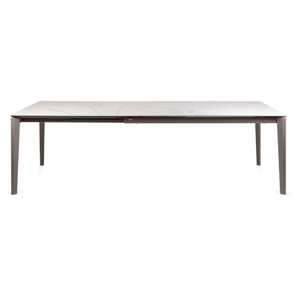 Heal's Rocca Ceramic Extending Dining Table Carrara White Ceramic Top Top Matt Taupe Leg 130cm - Heal's UK Furniture – image 3